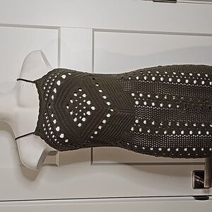 NWT Aerie Olive Green Crochet Dress